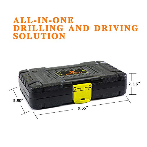 INTOO 63Pcs Drill and Drive Bit Set with Titanium Drill Bit for Metal Wood and Plastic in Storage Case