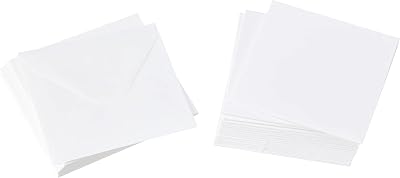 Papermania 3 x 3 Inch Card Blanks and Envelopes Pack of 20 White