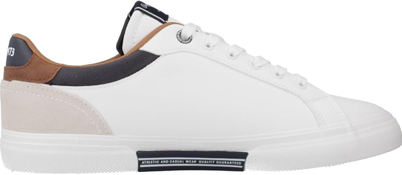 PMS30839 Zapatillas para Hombres, en Color Blanco, cómodas, Cordones y Piso de Goma Antideslizante Hombre Zapatillas Blanco 45 — foto 4 de 8