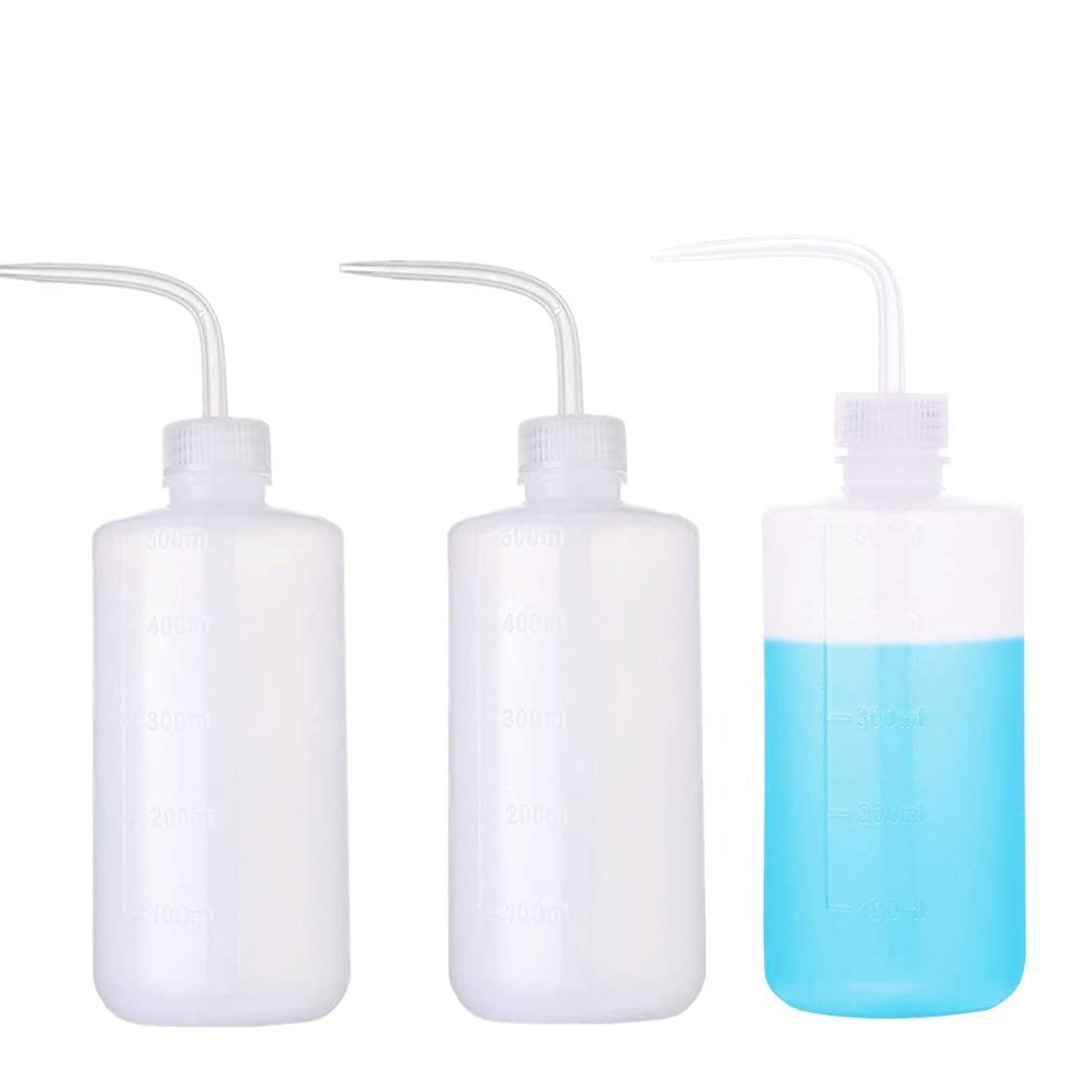 LATRAT 3 Piece Plastic Watering Can Bottle, 500 ml Soft Bottles with Narrow Pipette, Wash with Narrow Mouth, Compression Bottles for Labor, Garden, Plants