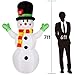 Albrillo Christmas Inflatable Snowman 7Ft Upgraded Christmas Snowman with Lighted Indoor Outdoor Yard Lawn Party Xmas Decorations 5 Stake and 3 Tether