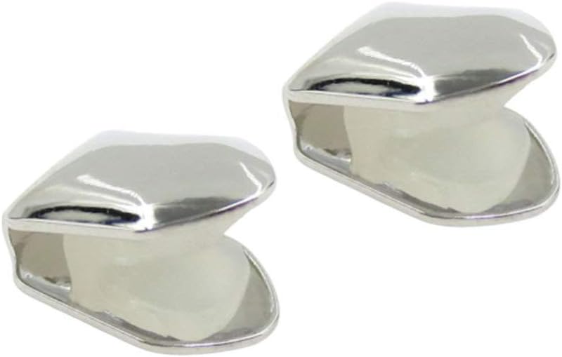 SUPVOX Silver Hip Hop Brace 2Pcs Silver Plated Small Single Caps Hip Hop Fangs Caps, 1x0.8 cm (Pack of 2) - Image 3