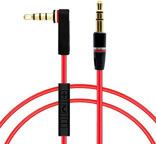 General Replacement Audio Cable with Inline Remote & Microphone and Control 3.5mm AUX Cord Wire for Beats by Dr Dre by Dr Dre Headphones Solo Studio Pro Detox Wireless HD Mixr Executive