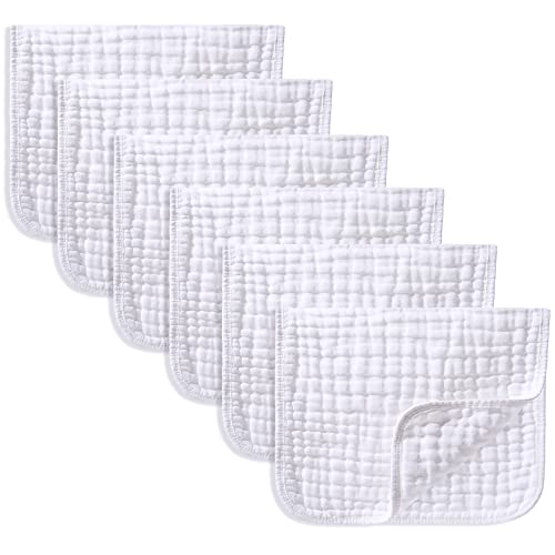 Yoofoss Muslin Burp Cloths 6 Pack Baby Washcloths Large 20''X10'' 100