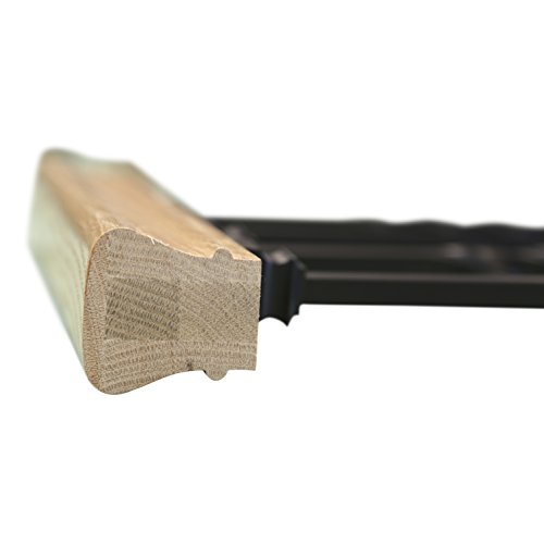 DIY Indoor Stair Rail Section Kit with Black Metal Balusters (Double