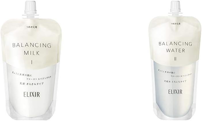 Amazon セット買い エリクシール ルフレ バランシング ミルク 乳液 1 さらさらタイプ つめかえ用 110ml ルフレ バランシング ウォーター 化粧水 2 とろとろタイプ つめかえ用 150ml Elixir Reflet エリクシール ルフレ 乳液 クリーム 通販