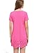 SheIn Women's Crew Neck Short Sleeve Hollow Shift Dress Medium Pink