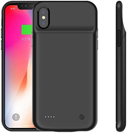 iPhone X Battery Case,3200mAh Slim Extend Portable Battery Pack Charger Case,Rechargeable Wireless Power Bank Charging Case for iPhone X/iPhone 10-Black