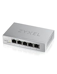 ZyXEL 5 puertos Gigabit fácil conseguido Plus interruptor, metal resistente, QoS, gui, Marcos de jubmo, vlans, DHCP Client, IGMP snooping, enlace agregación, [GS1200   5]