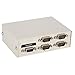 ES-Tune PC Printer DB9 Pin Serial RS232 Switch Box, Metal Housing 4 Ports Manual RS-232 Data Switcher for PC Sharing to Serial Device