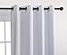 MIUCO 1 Pair Thermal Insulated Grommet 52-Inch-by-63-Inch Blackout Window Curtain Panels with 2 Tie Backs, Greyish White