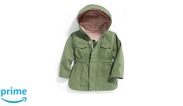 hooded canvas utility jacket for baby