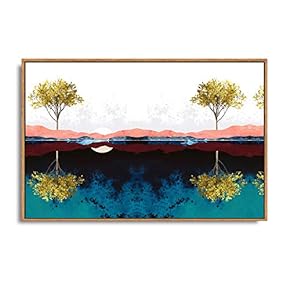 Framed Home Artwork Abstract Mountain Nature Scenery for...