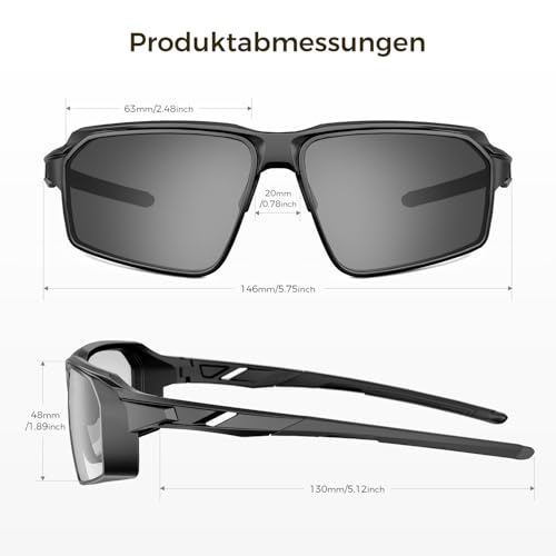 ARAS Sunglasses Men & Women Polarised for Driving, TR90 Lightweight Flexible Frame Sports Glasses, Adjustable Nose Pads, Sports Sunglasses-Men UV400 Fishing and Mountaineering