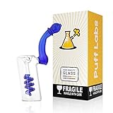 Labs Glass Water Bub Device Blue Clear with a Coil and Carb 6.5 inch