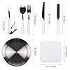 Odoland-Stainless-Steel-Camping-Cutlery-Set-with-Spoon-Fork-Knife-Plate-Bottles-Opener-Table-Napkins-and-Storage-Bag-Kitchen-Tableware-Kit-for-Daily-Meal-or-Outdoor-Hiking-Picnic-for-Two-People Odoland Camping Cutlery Set for 2 People - Durable Stainless Steel Kitchen Tableware Kit with Spoon Fork Bottle Opener…
