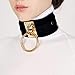 Black Choker Necklace Classic Punk Goth Choker Gothic PU Leather O-Ring Choker Metal for Girls Women Gold Color