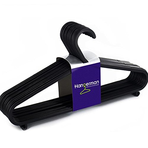 Hangerman 20 Black Plastic Coat Hangers Plastic Clothes Hanger Garment
