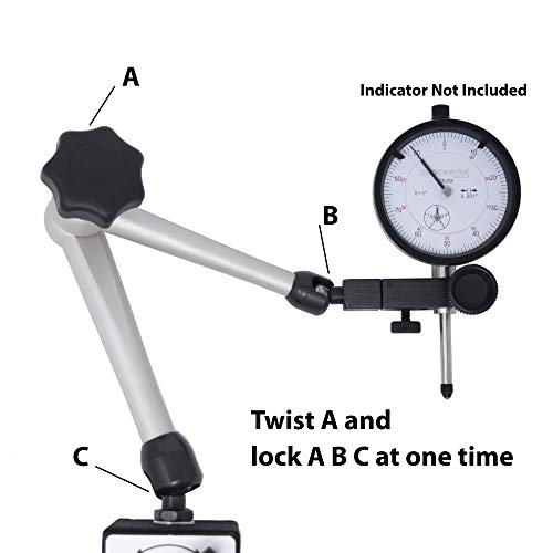 41fK02s8tFL Clockwise Tools MGBR-01 Magnetic Base Stand for Digital Dial Indicator Gauge 176lbs Max Pull - Image 4