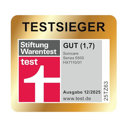 Philips Sonicare 5500 elektrische Zahnbürste, Schallzahnbürste mit 1 Intensitätsstufe, Andruckkontrolle, EasyStart, SmarTimer und BrushPacer, Weiß, Modell HX7110/01 [Neue Technologie] 2