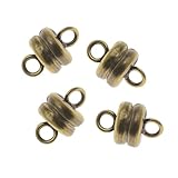 Magnetic Clasp, 6x4.5mm, 4 Clasp Sets, Antiqued Brass Plated