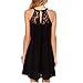 vanberfia Women's Lace Patchwork Loose Casual Mini Chiffon Dress