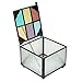 J Devlin Box 815 Stained Glass Jewelry Trinket Keepsake Box Blue Purple Green Amber
