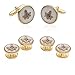 Cuff-Daddy Mother of Pearl Freemason Masonic Formal Set Cufflinks and Studs with Presentation Box