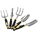 ISWEES 7 Piece Garden Tools Set - 5 Ergonomic Gardening Steel Tools,Includes Cultivator,Trowel,Weeder,Weeding Fork,Transplanter,Folding Stool and Detachable Tool Bag