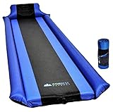 IFORREST Sleeping Pad with Armrest & Pillow - Protection of Rollover, Ultra-Comfortable Self-Inflating Camping Foam Mattress for Hiking and Backpacking - Ideal Air Bed for Cot, Tent & Hammock