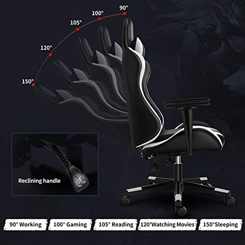 shuanghu Gaming Chair Office Chair Ergonomic PC Computer Chair Reclining Racing Chair with Headrest and Lumbar Support… - Image 3