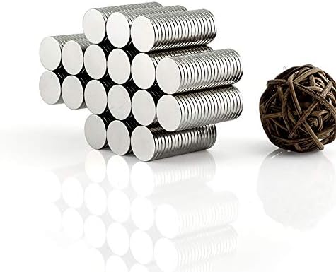 Hmlkeci Small Multi-Use Refrigerator Magnets for Refrigerator, Science, Crafts - Tiny Round Disc, Sliver, 12MM x 1MM - Approximately, 40Pcs