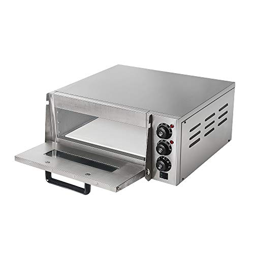 Professionele pizza-oven met 400 x 400 mm chamotsteenback surface, gastro steenoven voor pizza,bread and pastry, 2000 W… - Afbeelding 4