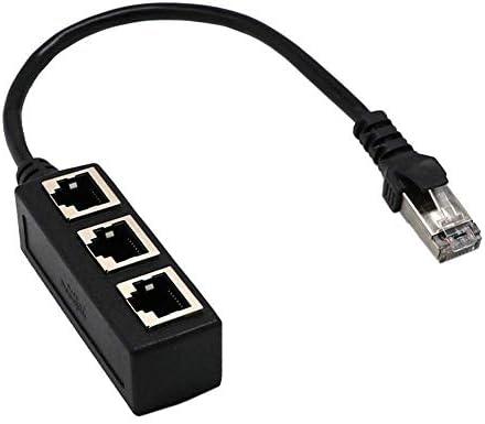 RJ45 Male to 3 X Female LAN Ethernet Splitter Adapter Cable, RJ45 Network 1 to 3 Port Ethernet Connector Adapter Compatible for Cat5, Cat5e, Cat6, Cat7