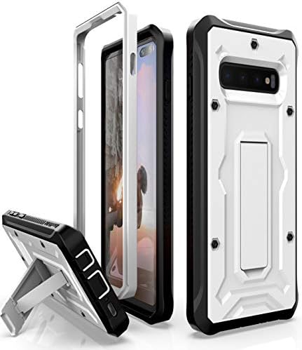 ArmadilloTek Vanguard Designed for Samsung Galaxy S10 Plus Case (2019 Release) Military Grade Full-Body Rugged with Kickstand Without Built-in Screen Protector (White)