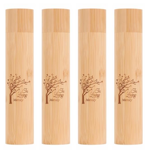 Eco Bomboo Scattering Urn – Biodegradable Scattering Tube for Ashes - Small Cremation Urn for Adult Ashes (Family tree, set of 4)