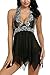 Avidlove Women Sexy Lingerie Lace Chemise Babydoll Halter Nightwear Set