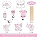 Faisichocalato Pink Elephant Centerpiece Sticks DIY Baby Girl It's A Girl Table Decorations Pink Little Peanut Cutouts for Pink Elephant Theme Baby Shower Birthday Party Supplies Set of 24