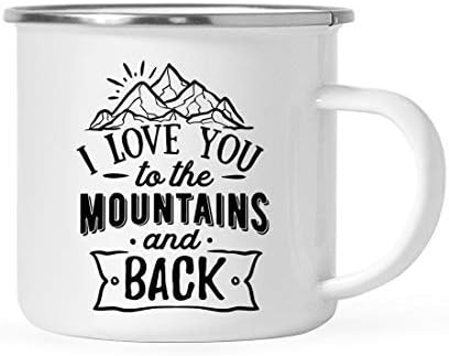 Traasd11an I Love You to The Mountains and Back, Birthday Christmas Outdoors Metal Enamel Campfire Cup