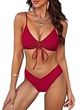 ZAFUL Women's Drawstring Tie Front Cutout Ruched
