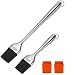 RWM Basting Brush - Grilling BBQ Baking, Pastry, and Oil Stainless Steel Brush with Back up Silicone Brush Heads(Orange) for Kitchen Cooking & Marinating, Dishwasher Safe primary