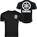 White Yamaha Tuning Forks Circle Snowmobile Motorcycle 4 Wheeler Unisex T Shirt Front & Back (XL, BLACK)