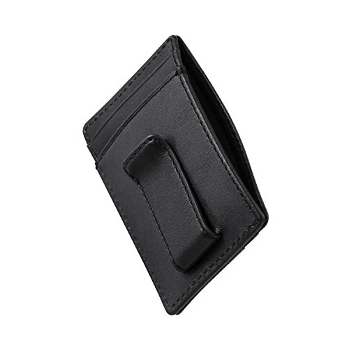 HOJ Co. Eastwood Money Clip Wallet-Front Pocket Wallet-Leather Covered Clip-Slim