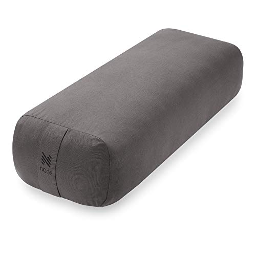 Node Fitness Organic Cotton 25″ x 12″ Rectangular Yoga Bolster – Gray