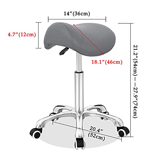 Antlu Saddle Stool Rolling Chair For Office Massage Salon Kitchen Spa