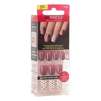 Impress BIPA040C - Selbstklebende Kunstnägel, verschiedene Farben, 30 Stück