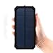 Solar Charger, Solar Power Bank GRDE 15000mAh Solar Panel External Battery with 6LED Flashlight Backup Battery Pack Dual USB Portable Phone Charger for Bluetooth iPhone HTC Nexus Camera Tablet-Black