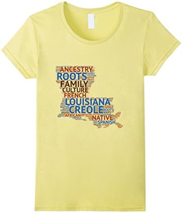 Womens Louisiana Creole Roots T-Shirt Large Lemon