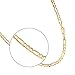 14k Yellow Gold 2.6mm Figaro Link Hollow Chain Necklace 20 Inches with Lobster Clasps