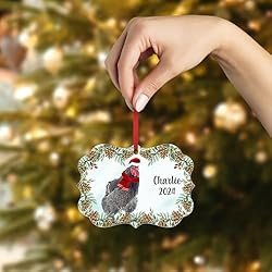 Dark Brahma Chicken Rooster Christmas Ornament 2024